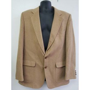 Stafford Executive Tan Brown Camel Hair Sports Coat Jacket Blazer 44L